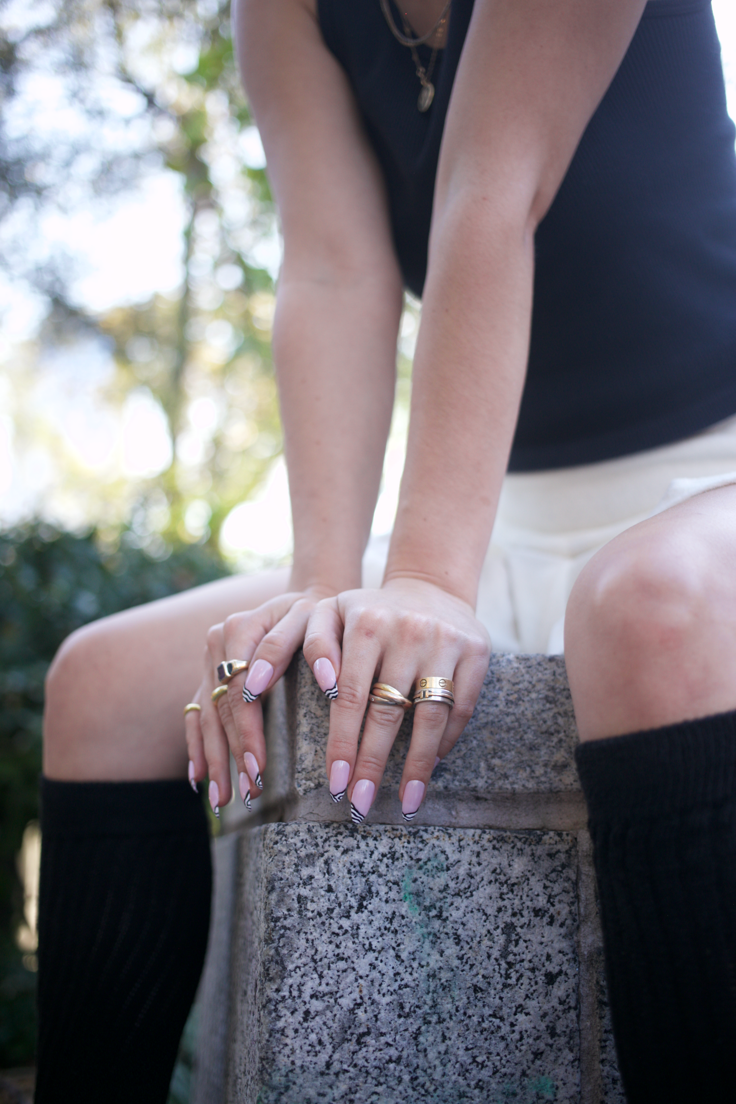 Black and White French Tip