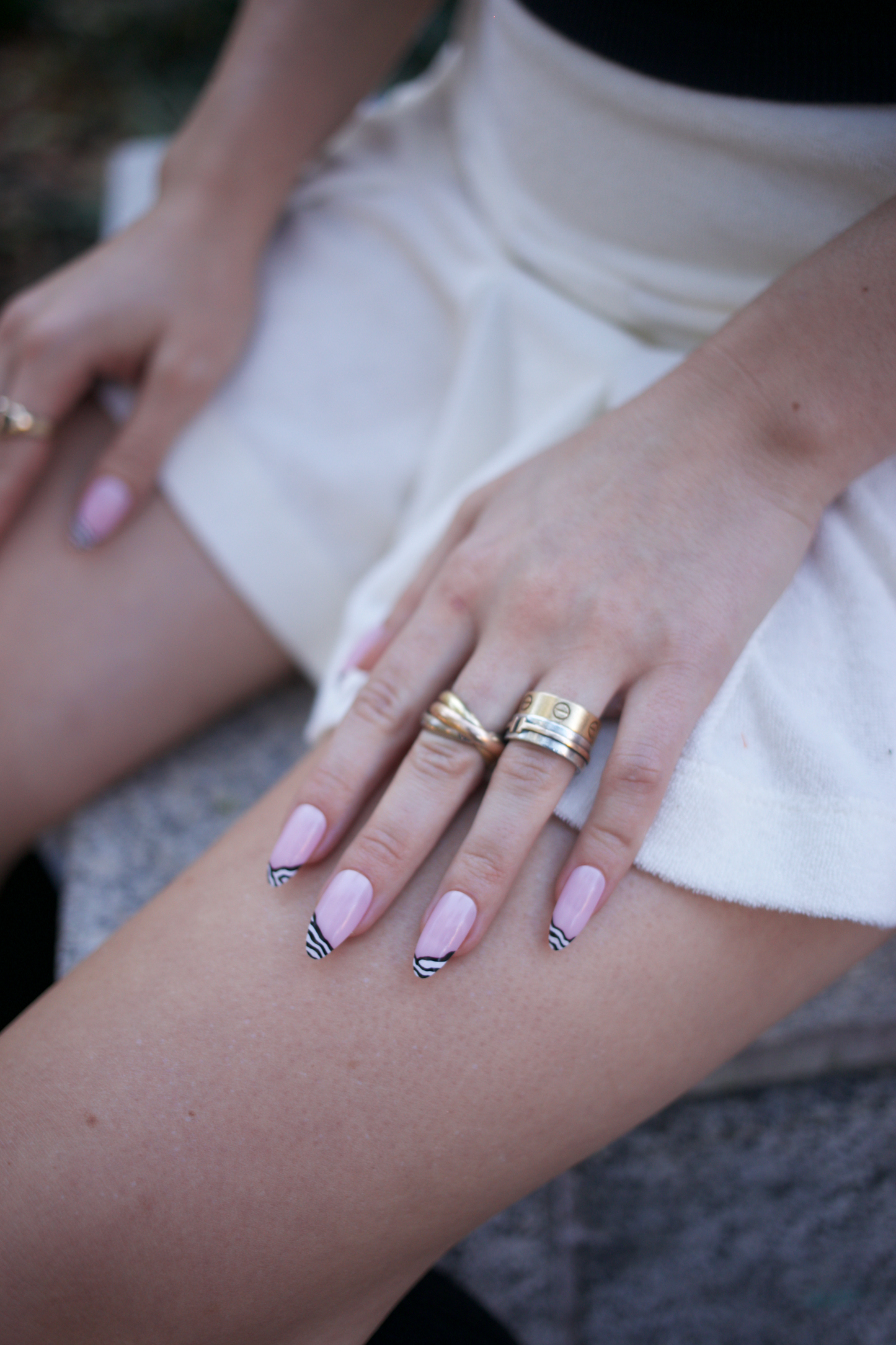 Black and White French Tip